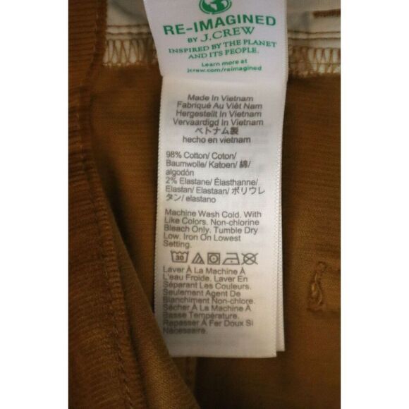 J Crew BT006 Women Sz 25 Brown Corduroy Full-Length Essential Straight Pants - Picture 7 of 10